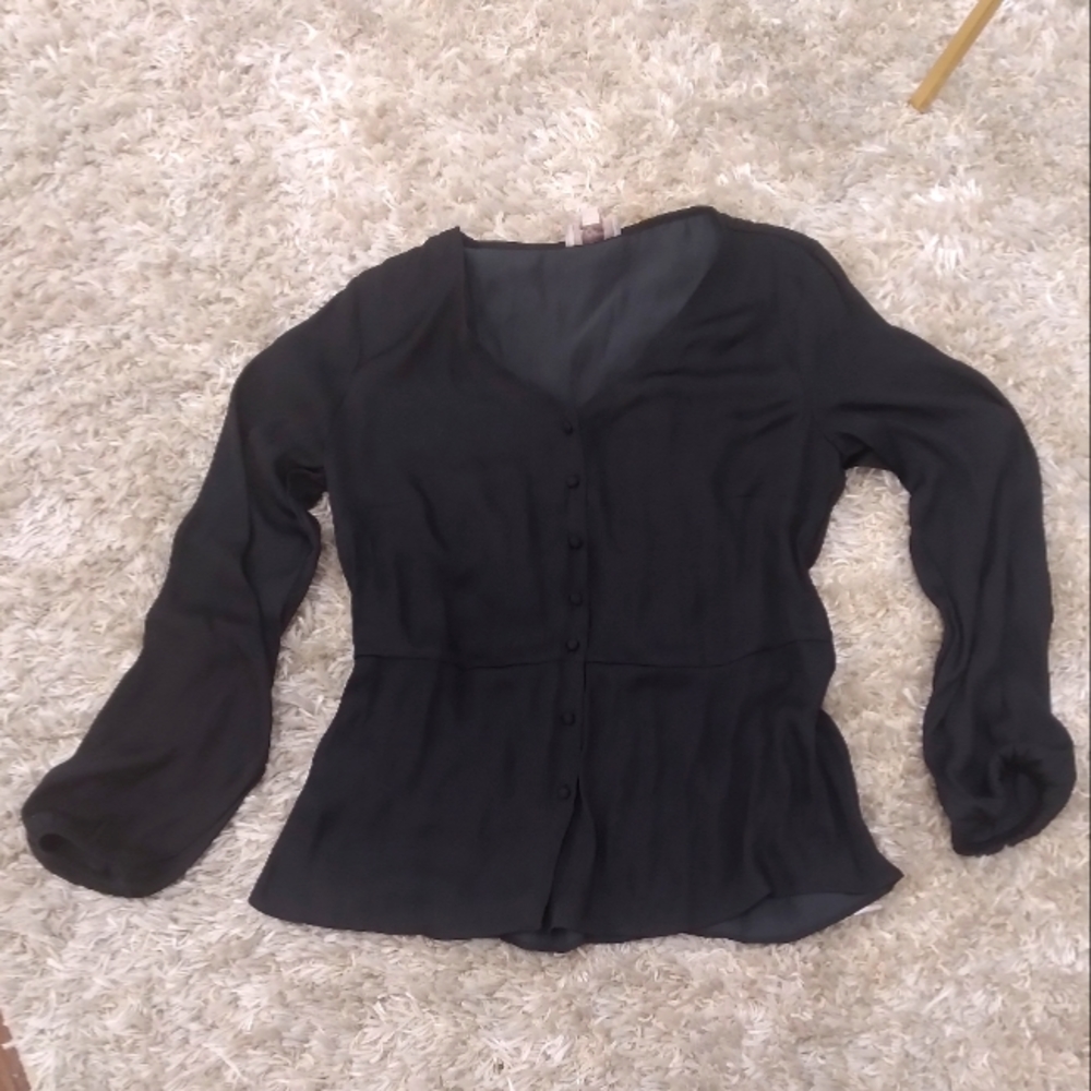 Loft size small black silky top